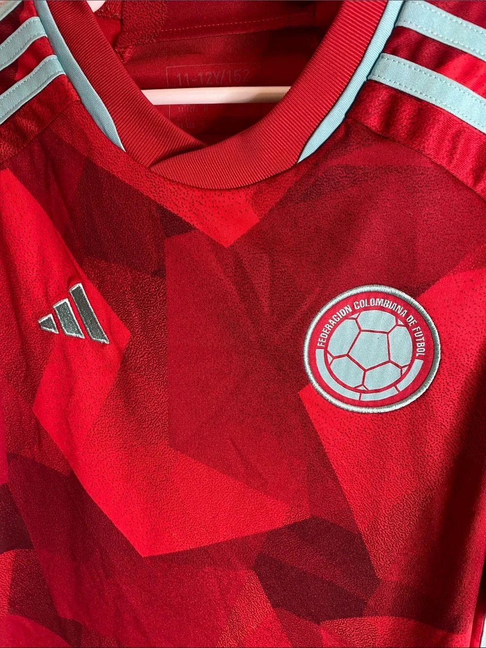 adidas Columbia Red and Teal Kids Soccer Jersey